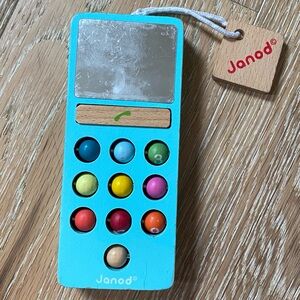 Janod Wooden Toy Phone with Mirror